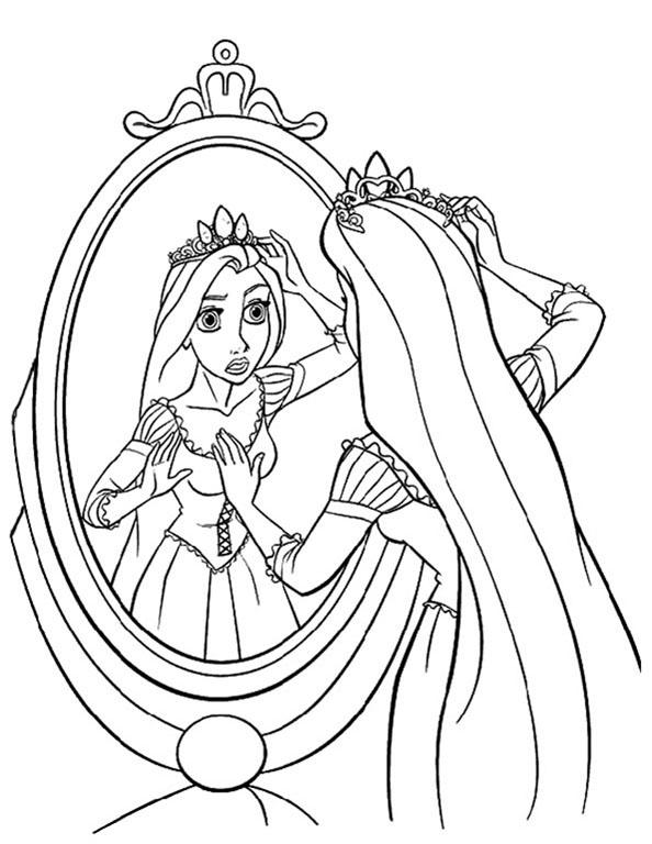 Prinzessin Blick in den Spiegel