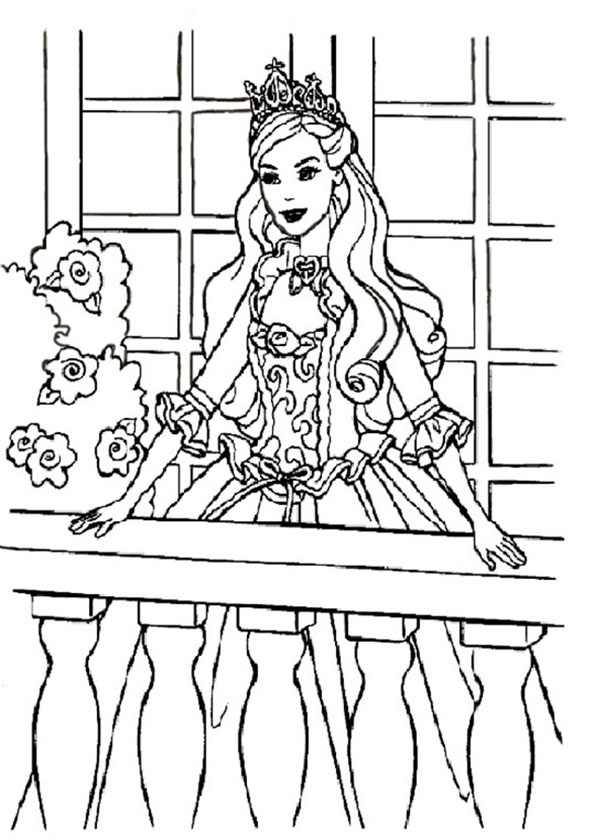 Prinzessin auf dem Balkon Blumen