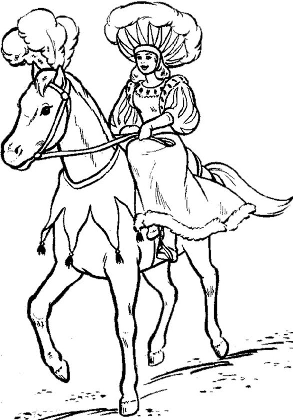 Pferde Geschmückt mit einer Prinzessin Reiter
