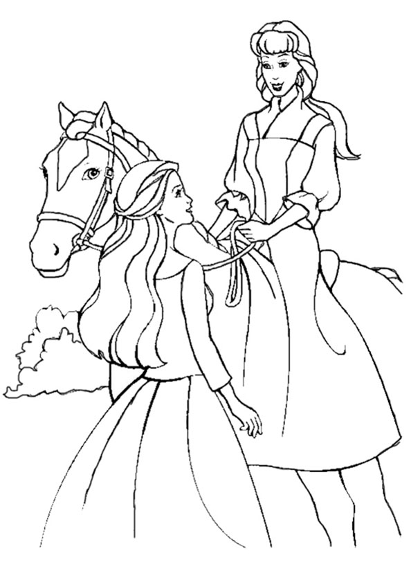 Zwei Prinzessin und ein Pferd