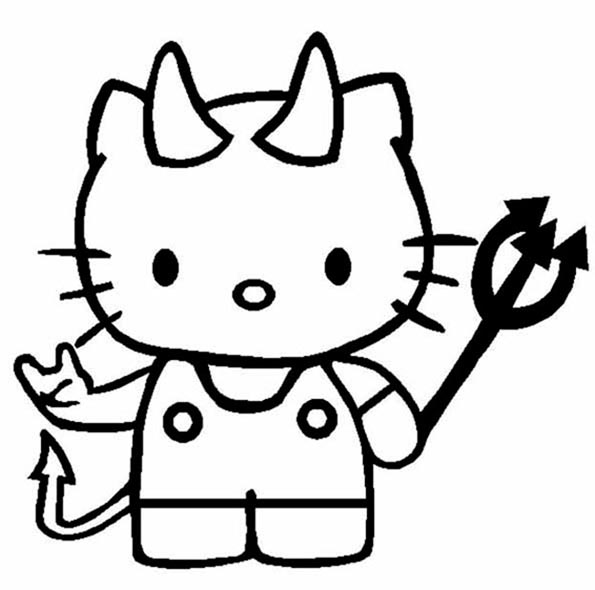 Hello Kitty als Teufel verkleidet